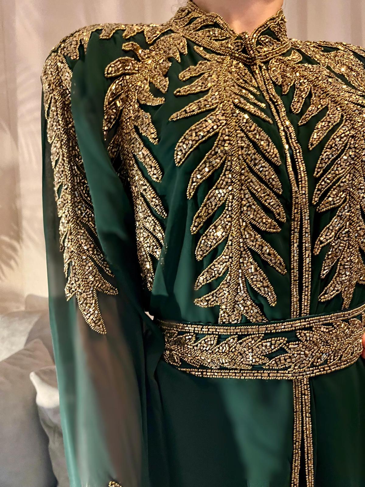 ROBE INSPIRATION CAFTAN VERTE