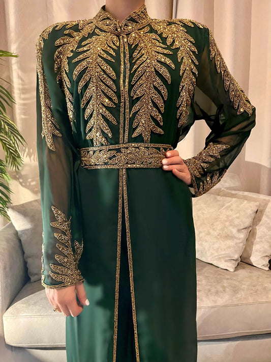 ROBE INSPIRATION CAFTAN VERTE