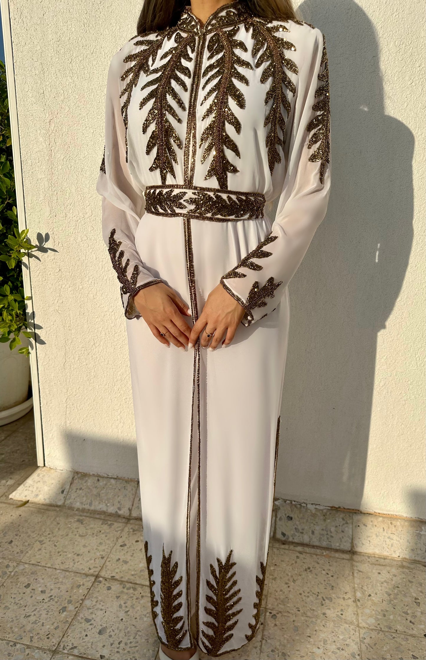 ROBE INSPIRATION CAFTAN BLANC