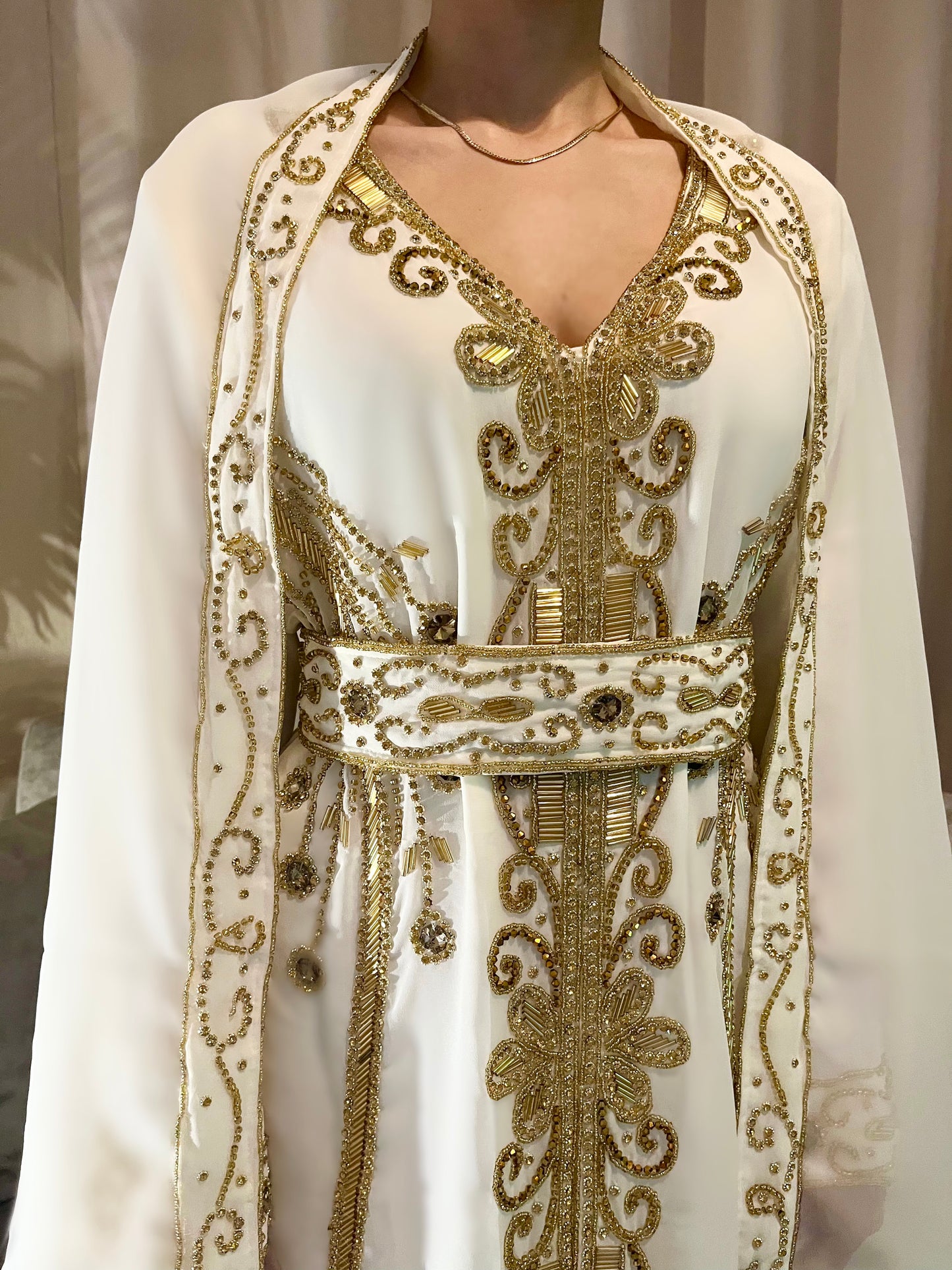 MAJESTIC CROWN CAFTAN - White