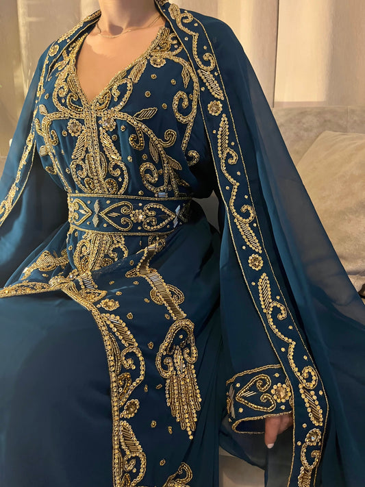 MAJESTIC CROWN CAFTAN - Blue