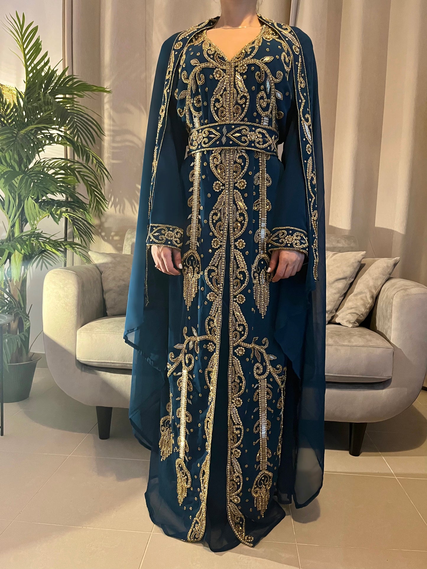 MAJESTIC CROWN CAFTAN - Blue