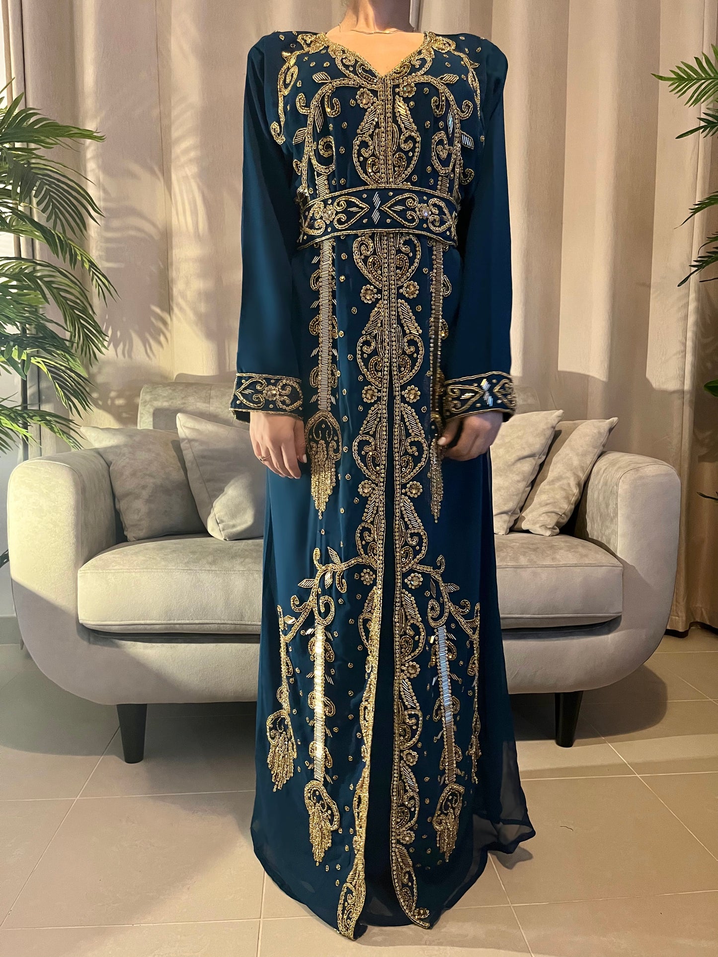 MAJESTIC CROWN CAFTAN - Blue