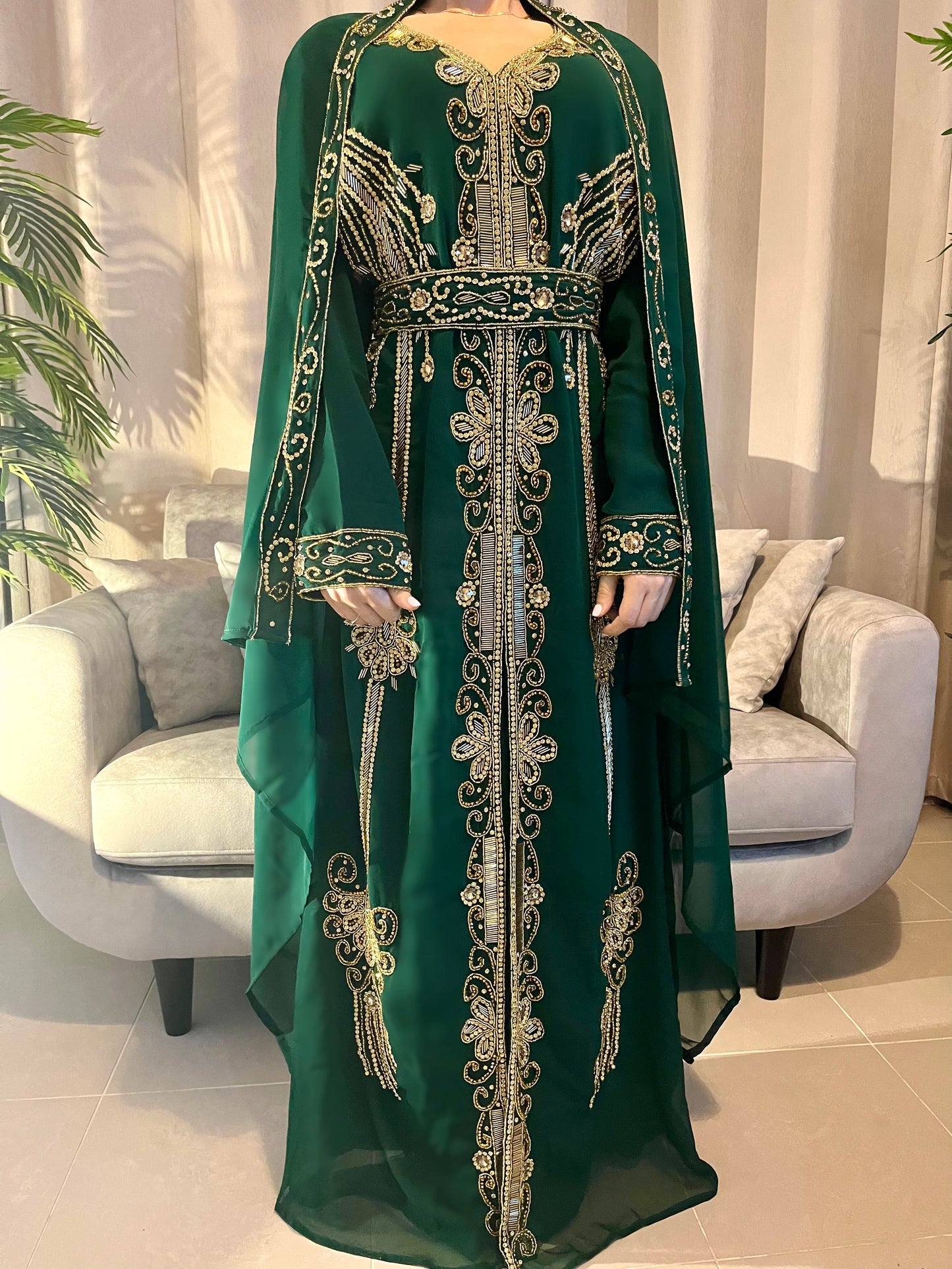 MAJESTIC CROWN CAFTAN - Green