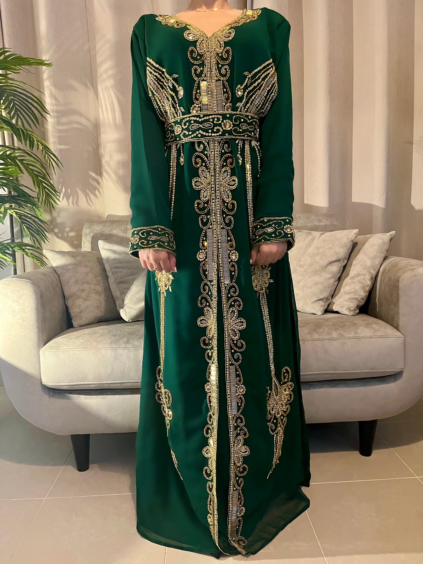 MAJESTIC CROWN CAFTAN - Green