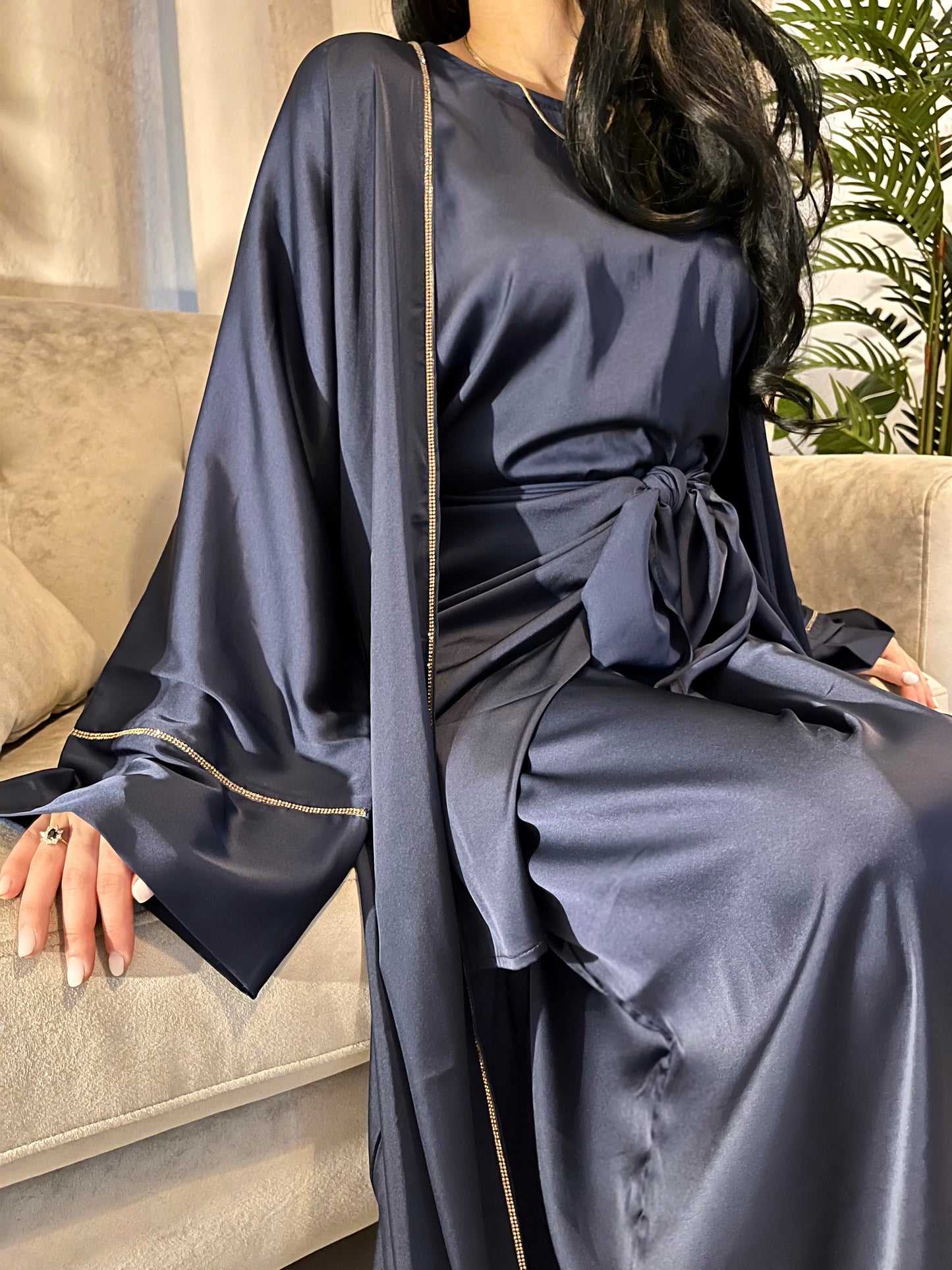 ROYAL NAVY SATIN ABAYA