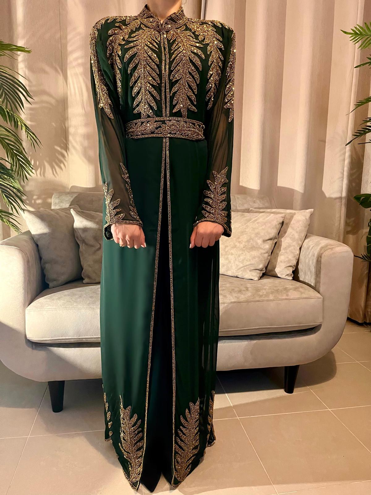 ROBE INSPIRATION CAFTAN VERTE