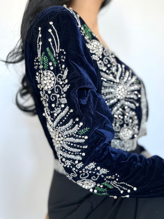 VELVET NAVY JACKET INSPO KARAKOU